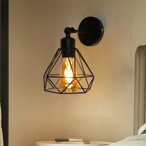 1pc Black Wall Lamp That Can Swing, Industrial Retro Wall Lamp, Used In Bedrooms, Kitchens, Bathrooms, 240 Degree Adjustable Wall Lamp