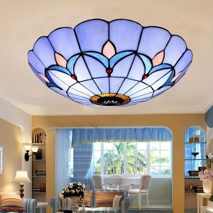 Ceiling Light Stained Glass Flush Mount Lamp Shade Fixture