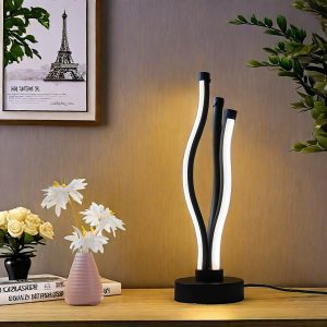 Chic Metal Desk Lamp with 3-Color Dimmable LED Lighting - USB Powered, Adjustable Brightness for Office Decor