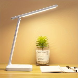 USB Rechargeable LED Desk Lamp with 3-Tone Lighting - Eye-Care Design for Night Reading & Study, Perfect for Dorms and Home Office